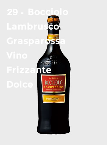 29 - Bocciolo Lambrusco Grasparossa Vino Frizzante Dolce